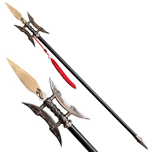 SV Metal Spear from Ancient ChinaThe Day the Picture Halberd Double-Edged, 57.8 inches, Collection Gift