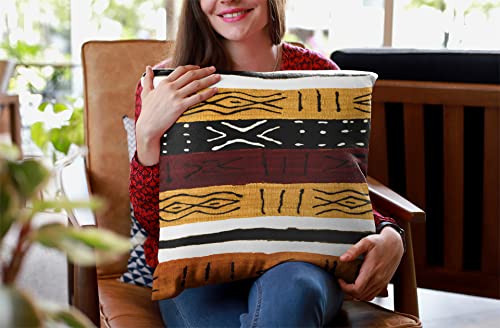 African Tribe Decorative Throw Pillow Covers Pillows Case Square Cushion Cover Standard Pillowcase For Sofa Couch Bedroom Patio 18X18 Inches #TOP5