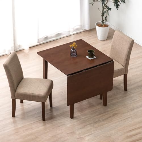 タンスのゲン 伸長式ダイニングテーブルセット 75 120 伸縮テーブル 折りたたみ コンパクト 食卓テーブル 木目 2人掛け 49600777(86912)