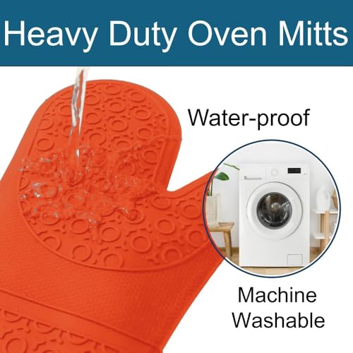 King Mills Extra Long Oven Mitts, 2-Pack, Silicone Heat Resistant to 500°F by King Mills - Used condition - Image 4