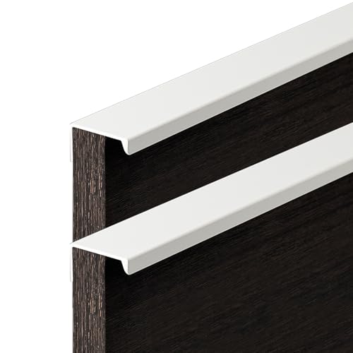 BESSX Warm White Furniture Handles Invisible Wardrobe Handle Aluminum Alloy Drawer Handle Hidden Cabinet Handle 2 Pack for Bedroom Kitchen Living Room(Length 150mm)