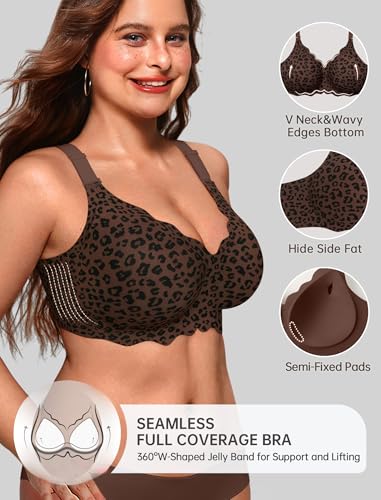 Image of OEAK Women Value Series Jelly Bras Wireless Pushup Convertible Bra | Everyday Essentials,Comfortable Bralettes,No Underwire,Full Coverage,Support Lift,Tshirt,Soft,Seamless,Scalloped