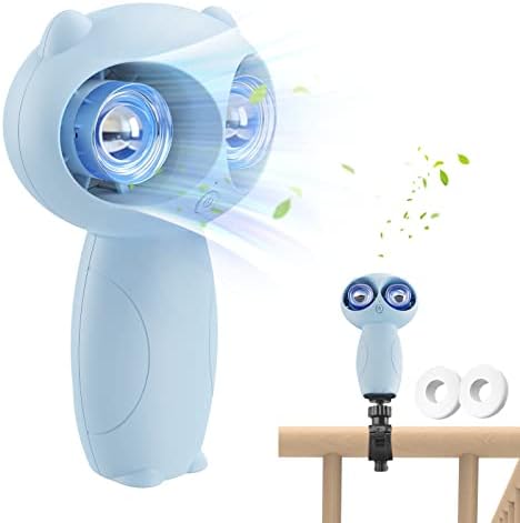 Elingmor Stroller Fan Clips on for Baby,6000mAH Portable Stroller Fan Battery Operated, Rechargeable Fan Portable Handheld Cute Owl Cooling Aromatherapy Fan for Stroller Bed Desk Camping Travel