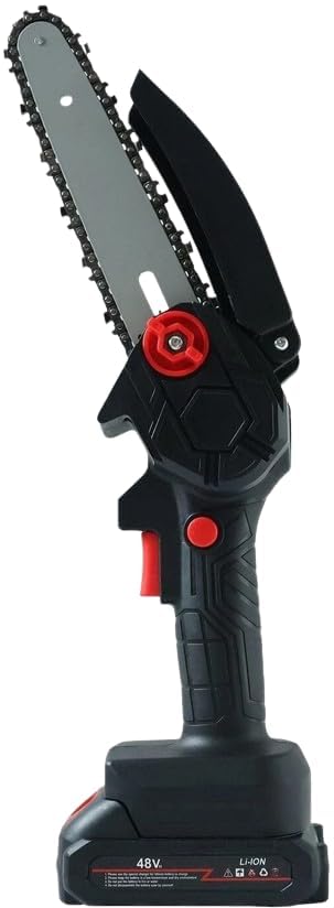 Mini Chainsaw 4-inch Mini 24v Cordless Chainsaw with One Big Batteries Handheld Electric Power Chain Saw with Safety Lock for Tree Trimming Wood Cutting-image-12