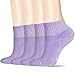 +MD Calzini da donna a quattro quarti con cuscino circolatorio diabetico in Viscosa non impegnativo Lilac EU39-42