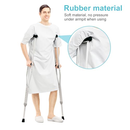 Image of Replacement Crutch Pads and Hand Grips and Crutch Tips for Armpits Handle Cover and Foot Pad Crutches Accessories Kit 6 PCS (Black)