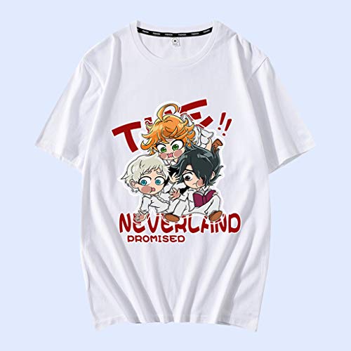 Camiseta de algodão The Promised Neverland Emma Norman Ray masculina feminina moda anime camisetas p