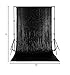 QueenDream Black Sequin Backdrop 4FT x 6.5FT Photography Background Sequin Fabric Photo Booth Backdrop Collapsible Video Studio Background Ideal for Curtain Wedding Halloween Other Event Decor