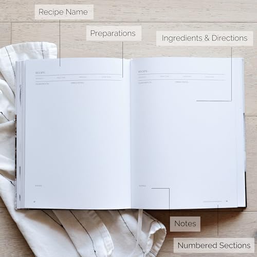 Paige Mcrae Home & Decor Recipe Book To Write In Your Own Recipes - Large Blank Diy Personalized Family Cookbook Journal, Fits 200 Empty Recipe Templates To Fill In Your Own Recipes - Custom Cooking Notebook Keepsake thumb #1