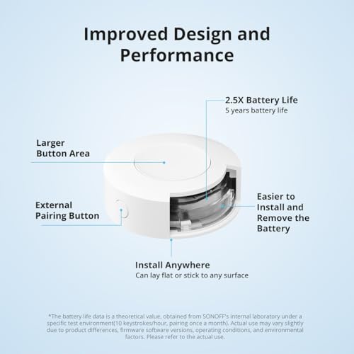 Image of Ledgebit SNZB‑01P Zigbee Wireless Smart Switch (Upgraded) | 3-Action Button for Smart Scenes & Alexa Routines | 5-Year Battery Life | Requires Zigbee Hub