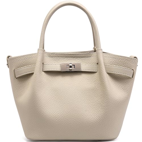 Bolso tipo bucket de cuero genuino para mujer miniatura 1