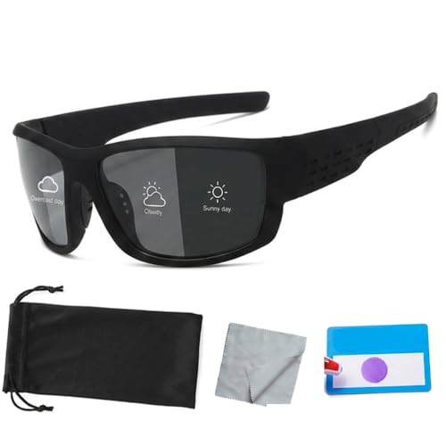 Image of Photochromic Glasses, Transition Sunglasses, Outdoor Sports Sunglasses With Test Card, Lens Cloth And Protective Case, Polarised Lenses For Variou Light Conditions Adapt To Multiple Outdoor Scenarios