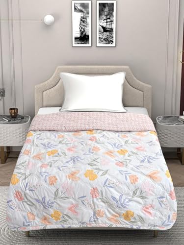 Image of Akshya Ultrasonic Quilted Comforter Single Bed Reversible Microfiber Quilt AC Blanket Dohar Single Bed Bedcover with Storage Bag