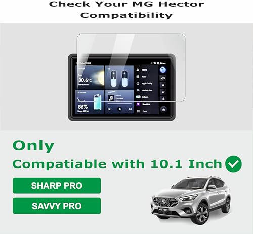 Image of OHAYO Military Strength Screen Protector For MG ASTOR 2024-2025 9H+ Hardness, Strong Protection, Full Screen Edge-to-Edge Cover, Scratch Resistant, Bubble-Free Installation, Ultra HD Clarity,With installation kit