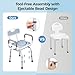 Swivel Shower Chair with Arms and Back, Hybodies Rotatable Shower Chair with Adjustable Height, Non-Slip Bath Tub Transfer Stool, Safe Adjustable Handicap Stool for Inside Bathtub Bathroom