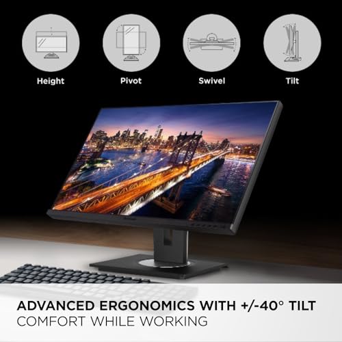Image of ViewSonic VG245 24 Inch 1080p Monitor Designed for Surface, IPS Display for Smooth Home and Office Productivity, Advanced Ergonomics, 60W USB-C, HDMI, and DisplayPort Inputs