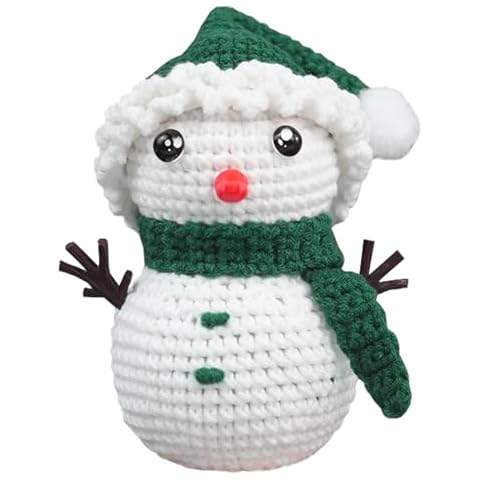 Happy E-life Crochet Kit for New Starter, Crochet Kit for Beginners with Step-by Step Video Tutorials and Detailed Instructions, Learn to Crochet Kits for Adults(Snow man) Cover