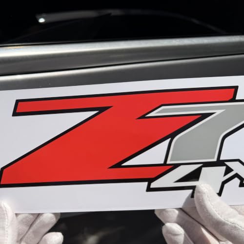 Image of GOLD HOOK Z71 4x4 Decals Compatible with Chevy Silverado - F (2007-2013) Bed Side 1500 2500 HD, Set of 2, Peel & Stick Series