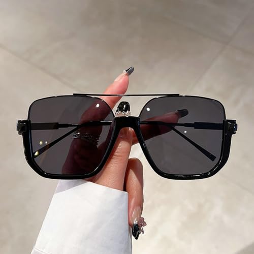 Vintage Oversized Sunglasses Fashion Men Women Square Shades Eyewear Trendy Popular Design UV400 Sun Glasses2
