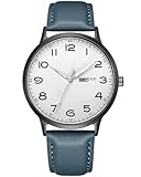 EINFACHE HERRENUHR - Diese Armbanduhr präsentiert ein zeitloses rundes Gehäuse von 40 mm, große arabische Zahlen und leuchtende Zeiger, die eine einfache Ablesbarkeit jederzeit und überall gewährleisten. Sie enthält auch ein praktisches Datums- und Wochentagsfenster, das es Ihnen ermöglicht, Ihren Zeitplan mit nur einem kurzen Blick im Blick zu behalten. Mit ihrem schlanken Design und funktionalen Merkmalen ist sie das perfekte Accessoire für den modernen Gentleman.
