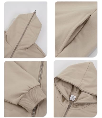 Mi Bo Tong Oversized Mens Hoodies Streetwear Unisex Sweatshirt Heavyweight Sports Full Zipper Plain Hoody2