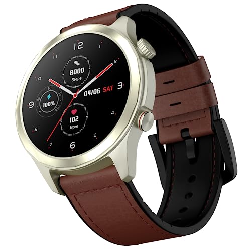 Noise Newly Launched Twist Pro Smartwatch with 1.4″ HD Display, Bluetooth Calling, Functional Crown, Metallic Build, Productivity Suite, 24/7 Heart Rate and 120 Sports Modes- (Classic Brown)