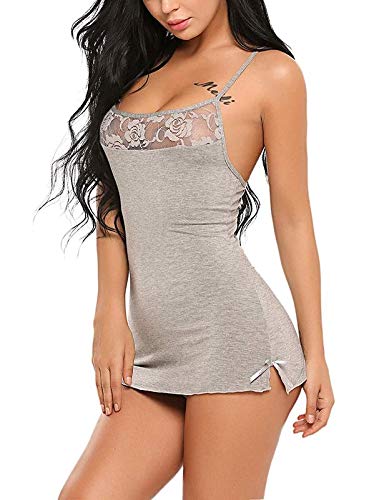 Image of Women's Poly Lycra Solid Above Knee Baby Doll Set