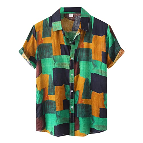 Allbestop Chemise Hawaïenne Homme Manche Courte Chemise Violette Homme Deguisement Disco Homme Chemise Homme Manche Courte Chemise Hawaienne Chemisette Homme Chemise Blanche XXL Cover