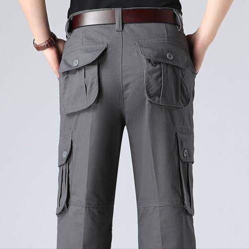 DESKABLY Lightweight Cargo Pants for Men Relaxed Fit Baggy Work Pants Hiking Casual Straight Cut Trousers with Multi Pockets3