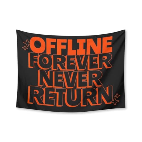 Offline Forever Funny Digital Detox Statement Wall Hanging Tapestries for Bedroom Backdrop Office, 40X30