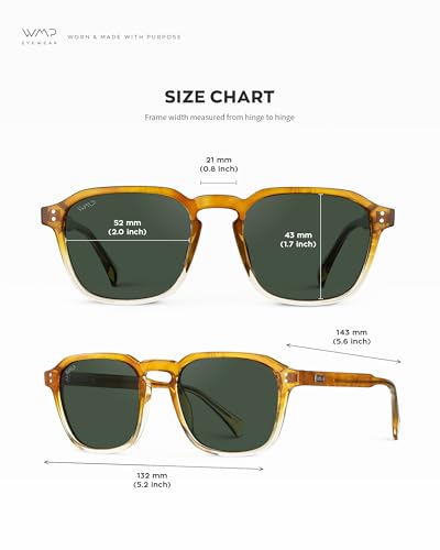 Image of WearMe Pro Men's Polarized Square Sunglasses - Wide Fit, Retro Style, UV400, Lightweight Frame for Driving & Daily Wear