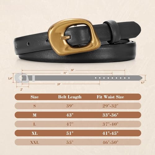 Women's Skinny Genuine Leather Belt Thin Waist Belt for Jeans Dresses2
