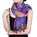 Neelamvar Fashion Colorful flowers Jacquard cotton pashmina Women Wrap Shawl tassels Scarves 75