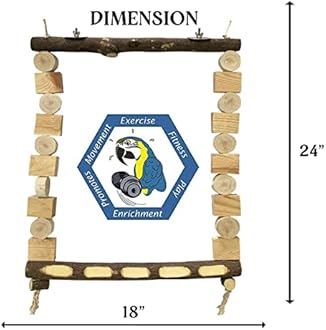 Congo® Wooden Decorative Swing Toy for African Grey, Macaw, Cockatoos, Amazon and Other Big Birds | 18X24 Inch | Piece of 1