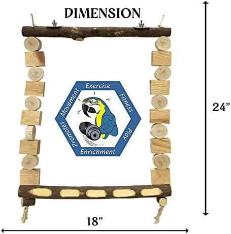Congo® Wooden Decorative Swing Toy for African Grey, Macaw, Cockatoos, Amazon and Other Big Birds | 18X24 Inch | Piece of 1