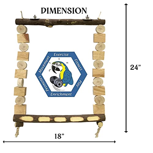 Congo® Wooden Decorative Swing Toy for African Grey, Macaw, Cockatoos, Amazon and Other Big Birds | 18X24 Inch | Piece of 1