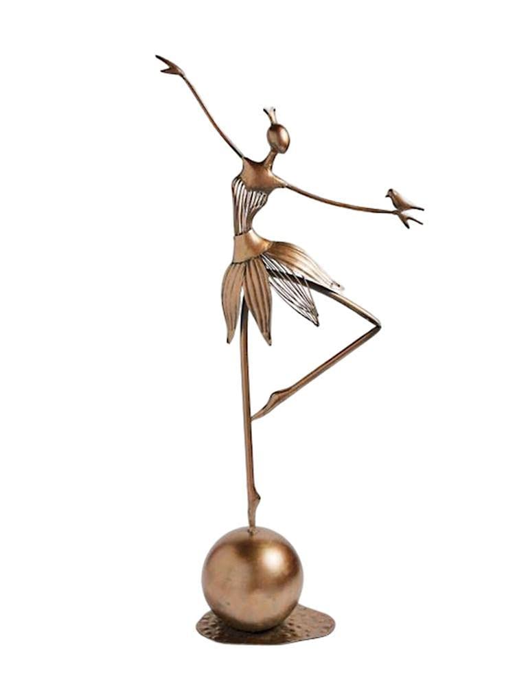 Statua da Giardino in Metallo Ballerina in Piedi Ballerina da Giardino Scultura Moderna Ballerina Statuetta Ballerina Statua in Metallo Decorazione Esterna per Cortile Portico Patio Prato
