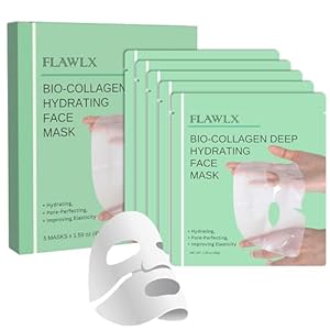 Flawlx Bio-Collagen Overnight Hydrogel Face Mask Hydrating Korean Skincare Pore Minimizing 45g 5-Pack
