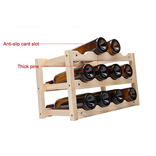 Soporte plegable para vino de madera 12 botellas miniatura 5