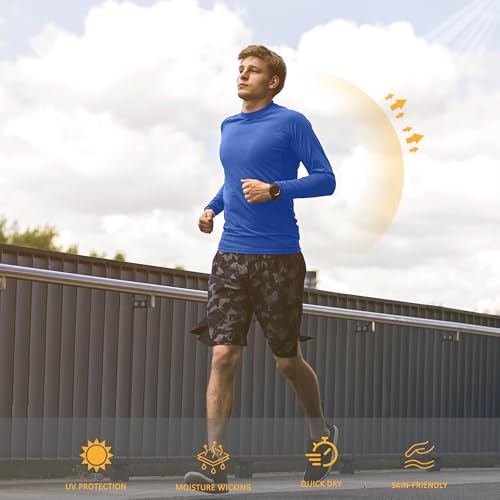 Rash Guard for Men UPF 50+ Sun Protection Long Sleeve Shirts for Fishing Workout Quick Dry Lightweight Cooling2