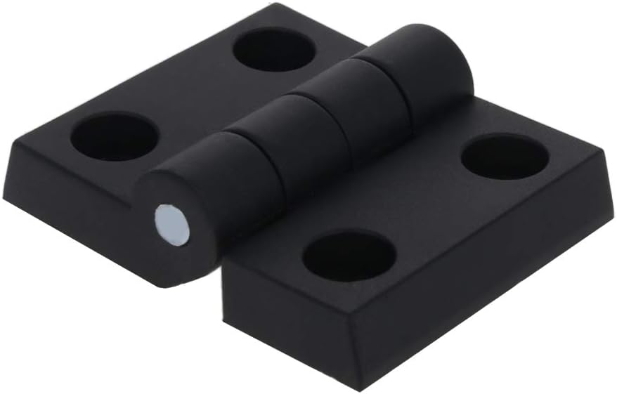 Bettomshin 12 Pcs Black Heavy Duty Gate Hinges, ABS Nylon 2.36"*1.97"(L*W) Thick Black Weldable Hinges, Strong Long Lasting Corrosion Rust Resistant Load-bearing Capacity for Freezer Door Cold Storage