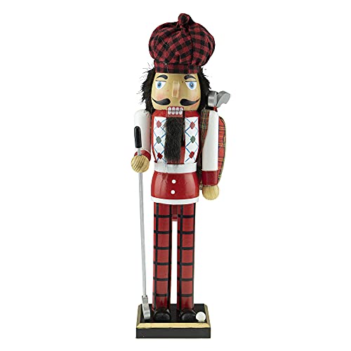 Clever Creations Schwarzer Golfer Traditioneller Nussknacker aus Holz, 40,6 cm, festliche Weihnachtsdekoration für Regale und Tische – Ansicht 1
