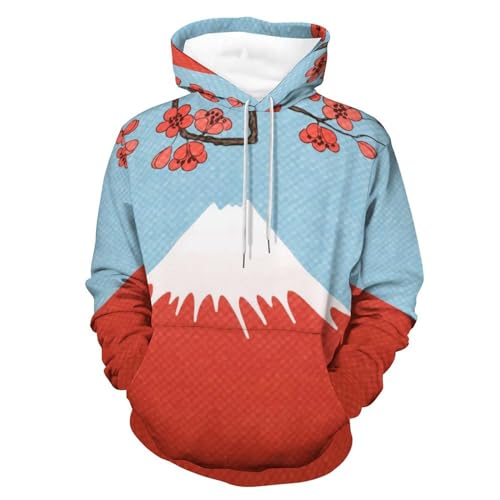 Sweat à capuche volcan fleurs pull manche longue homme femme