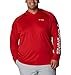 Columbia Men's PFG Terminal Tackle Long Sleeve Fishing Hoodie, Red Spark/White Logo, XX-Large