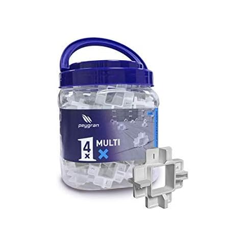 Peygran Multi Spacers X - 4 Sizes in 1 Spacer Bucket Including 60 Reusable spacers X with 4 Sizes 5mm (3/16"), 3mm(1/8"), 2mm (1/16") and 1mm (1/32") Each Cover