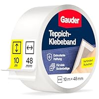 GAUDER Teppichklebeband doppelseitig extra stark - Teppichkleber für Bodenbeläge, Teppiche & Treppen - Klebepads, Fixierung & Verlegeband (10 m x 48 mm)