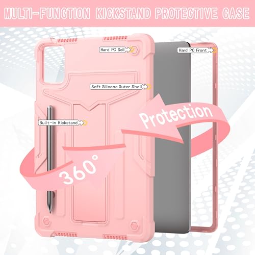 Coque Lenovo Tab M11 Antichoc Rose avec Support pour la Maison - 4