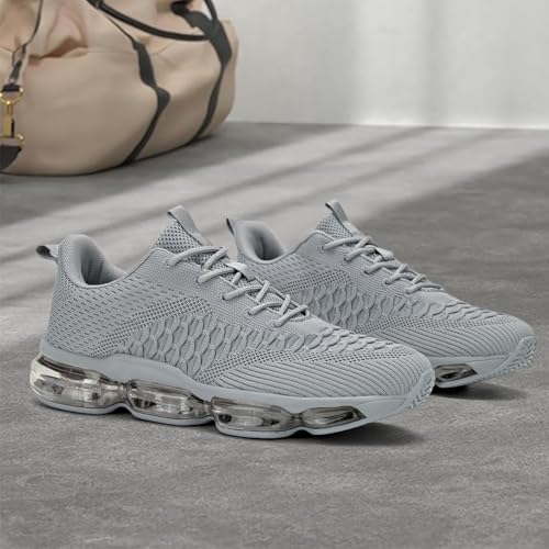 Image of Socviis Men's Air Cushion Running Shoes Breathable Tennis Fashion Sneakers Non Slip Workout Casual Sport Shoes Gym Training Comfortable Walking Shoes