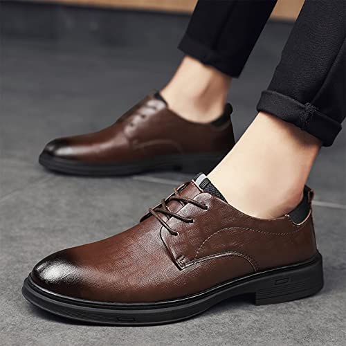 Men's Genuine Leather Oxford Shoes Comfortable Round Toe Lace-up Non-Slip Business Formal Shoes Outdoor Casual Leather Shoes for Men4