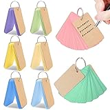 8 Pcs Multicolor Flashcards with Binder Rings,Spiral Notepads,Study Cards,Small Pocket Mini...
